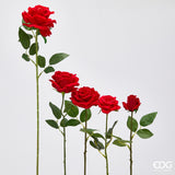 edg enzo de gasperi edg enzo de gasperi rosa velvet ramo con foglie h 60 cm pianta artificiale colore rosso ean 8059824327574