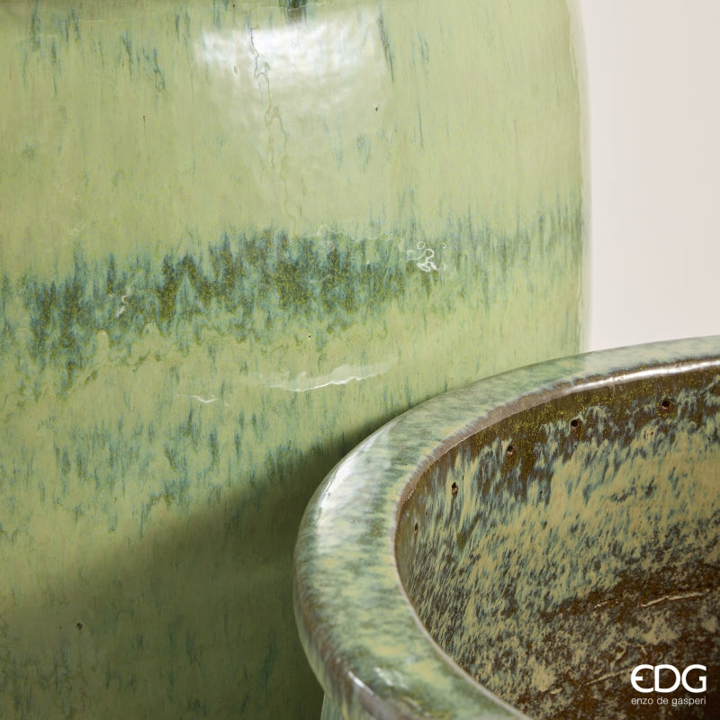 edg enzo de gasperi edg enzo de gasperi set 2 pz vaso glaze bombato rotondo h 94 cm h 71 cm waterproof verde aqua ean 8059824638830