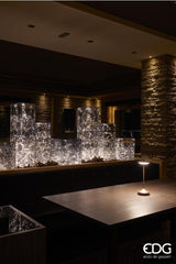 edg enzo de gasperi edg enzo de gasperi teca cubo natale con 100 led h 21 cm 20 x 20 cm grey ean 8056372586934