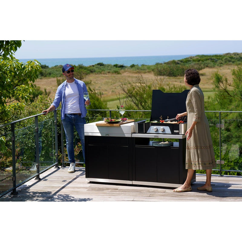 le marquier le marquier plancha a gas exclusive 260 duo 60 x 40 cm con coperchio piastra professionale ean 3339380172517