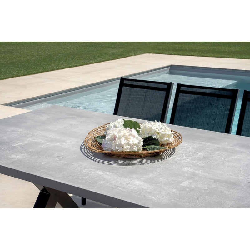 moia greenwood moia greenwood tavolo amantea 220x100 cm in alluminio antracite con piano in resina grigio outdoor design moderno ean 8013054837968