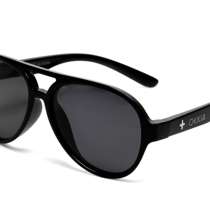 okkia okkia occhiale baby da sole premontato aviatore colore black 6 10 anni ean 8056211375880