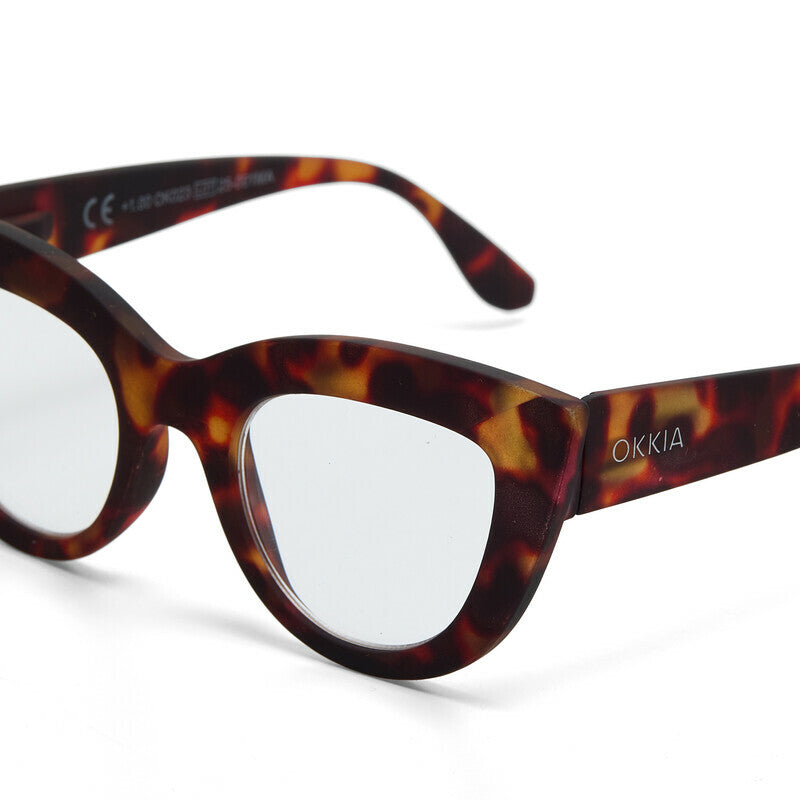 okkia okkia occhiale da lettura mod claudia premontato gatto soft touch havana diottrie 1 00 ean 8055773193062