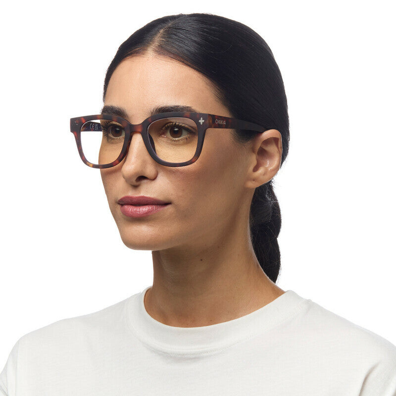 okkia okkia occhiale da lettura mod giovanni premontato soft touch spring anti luce blu magframe havana diottrie 3 00 ean 8056211370809