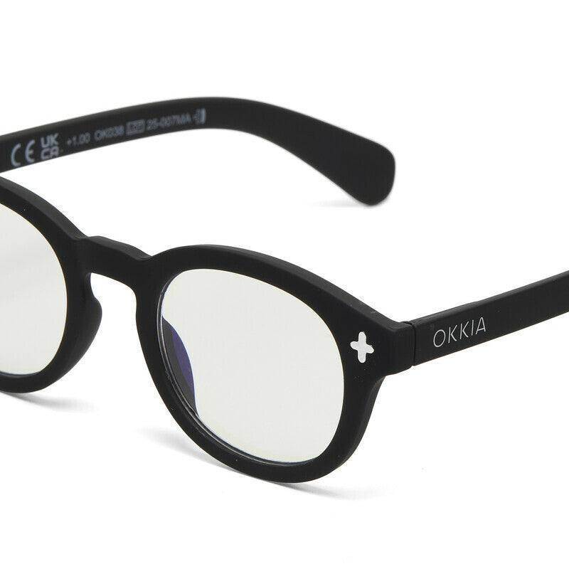 okkia okkia occhiale da lettura mod nashville premontato soft touch spring anti luce blu nero diottrie 1 00 ean 8056211374937