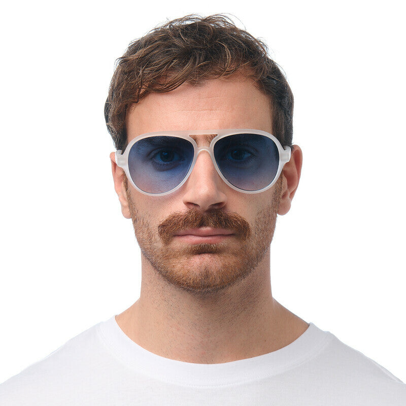 okkia okkia occhiale da sole premontato a forma di goccia mod alessio translucent clear lenti dark blue ean 8056211375408