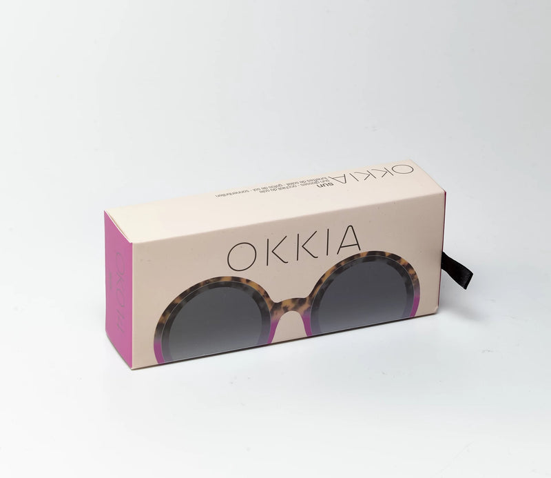 okkia okkia occhiale da sole premontato mod monica round havana pink ean 8052862288982