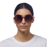 okkia okkia occhiale da sole premontato mod monica round traslucent pink clear havana ean 8055773198005