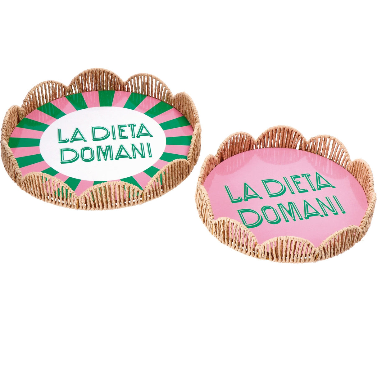 regalo italiano regalo italiano set 2 vassoi tondi ass d 26 cm d 31 cm multicolor 1 cf ean 8057586183568