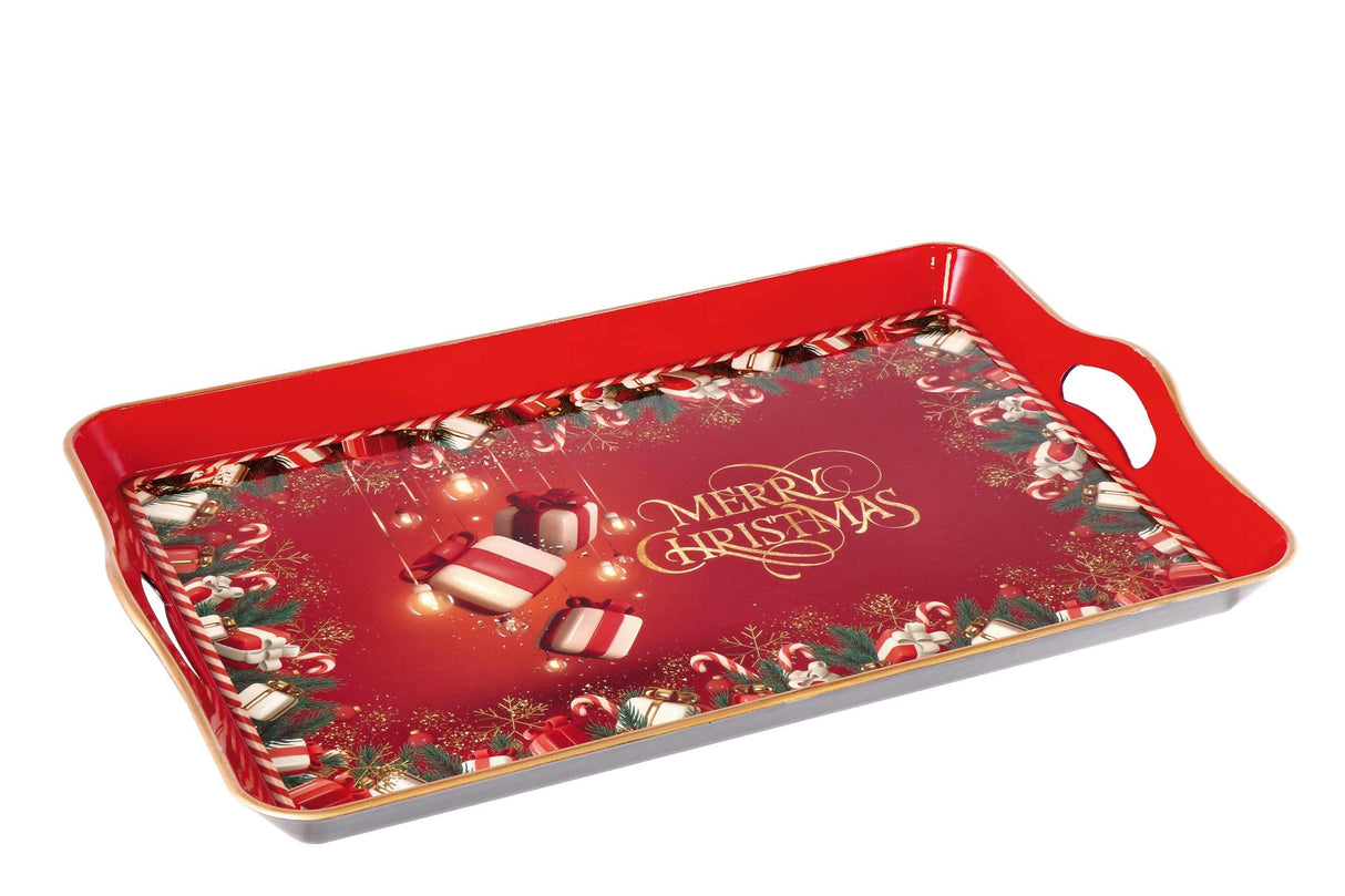 regalo italiano regalo italiano vassoio rettangolare natale plastica 53 x 35 cm h 5 cm ass multicolor 1 pz ean 8057586065079