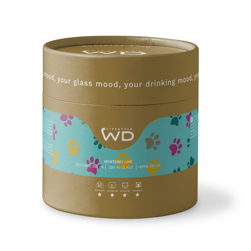 wd lifestyle wd lifestyle bicchiere vetro borosilicato cc 250 ml decoro gatto siamese ean 8053300577286