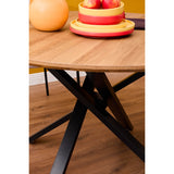 di mo commerciale di mo commerciale tavolo rotondo jasper d 120 cm h 75 cm piano mdf effetto noce naturale con gambe in metallo ean 8010402491193