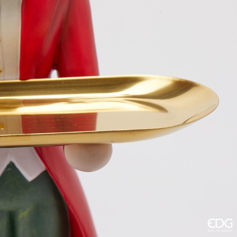 edg enzo de gasperi edg enzo de gasperi decoro renna natale maggiordomo con vassoio h 61 cm l 19 cm l 165 cm green red ean 8059824541253