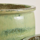 edg enzo de gasperi edg enzo de gasperi set 2 pz vaso glaze bombato rotondo h 94 cm h 71 cm waterproof verde aqua ean 8059824638830