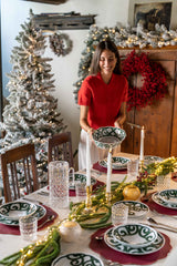 guzzini guzzini vassoio tondo grande natalizio harmonia melamina d 4550 cm table decor bianco verde ean 8008392412861