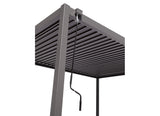 Pergola bioclimatica Garage 3x4 m antracite in alluminio, lamelle orientabili, scarico integrato