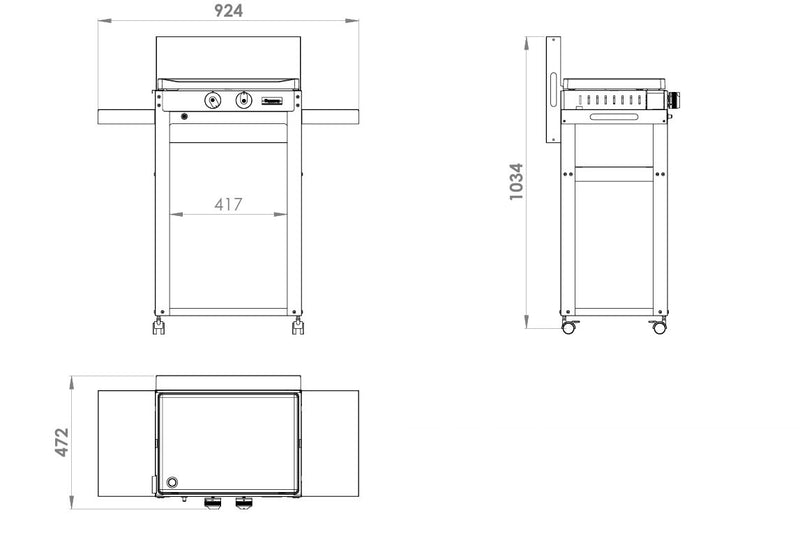 le marquier le marquier plancha a gas la plancha francaise 250 duo con carrello coperchio e ripiani edition completa ean 3339380176867