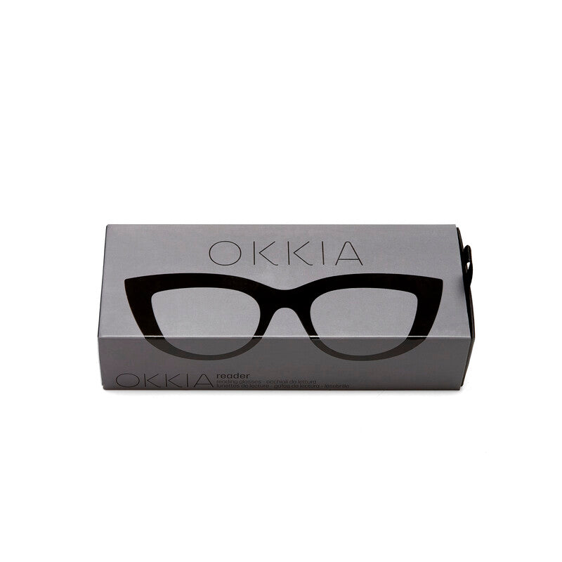okkia okkia occhiale da lettura mod claudia premontato gatto soft touch spring nero diottrie 2 50 ean 8055773192942