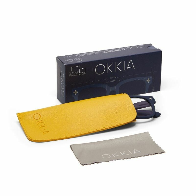 okkia okkia occhiale da lettura mod giovanni premontato soft touch spring anti luce blu magframe midnight diottrie 3 00 ean 8056211370755