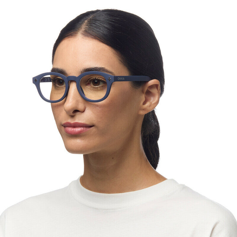 okkia okkia occhiale da lettura mod nashville premontato soft touch spring anti luce blu midnight diottrie 2 50 ean 8056211375118