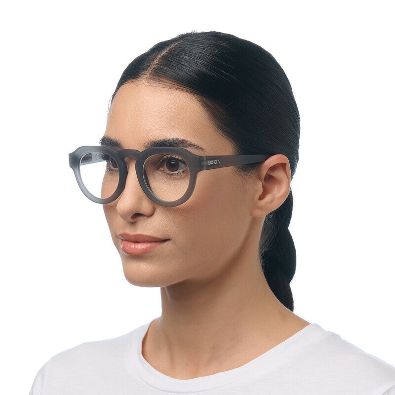 okkia okkia occhiale da lettura mod zeno premontato soft touch translucent smoke diottrie 3 00 ean 8056211375477