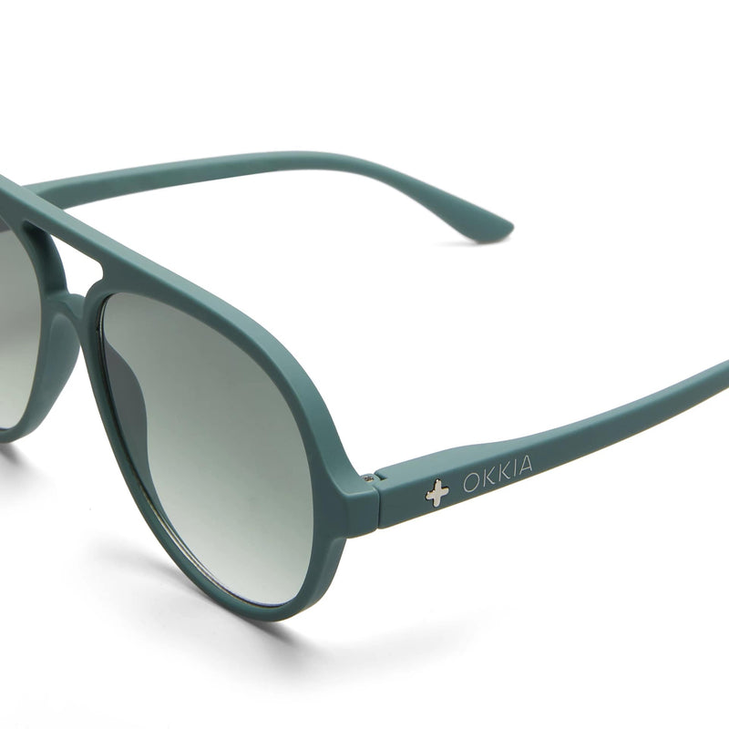 okkia okkia occhiale da sole premontato a forma di goccia mod alessio green ean 8055773198074