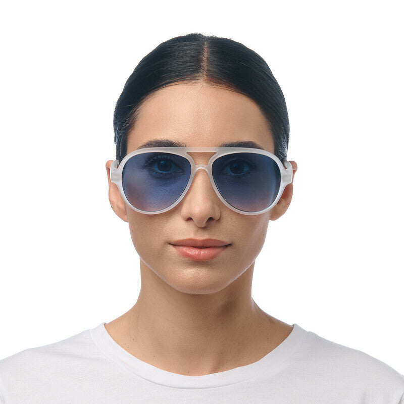 okkia okkia occhiale da sole premontato a forma di goccia mod alessio translucent clear lenti dark blue ean 8056211375408
