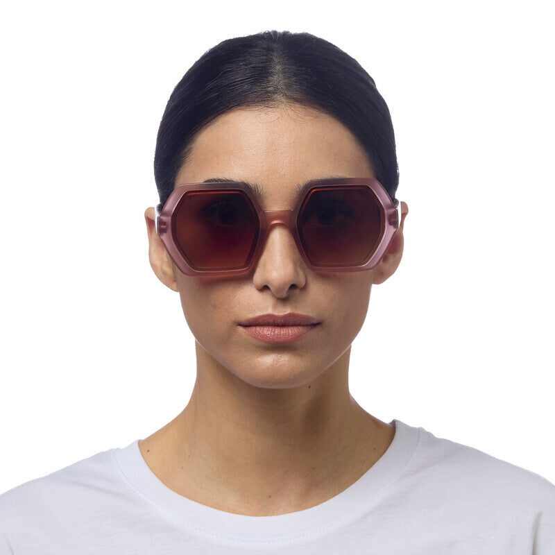 okkia okkia occhiale da sole premontato esagonale mod emma soft touch pink havana brown ean 8055773193871