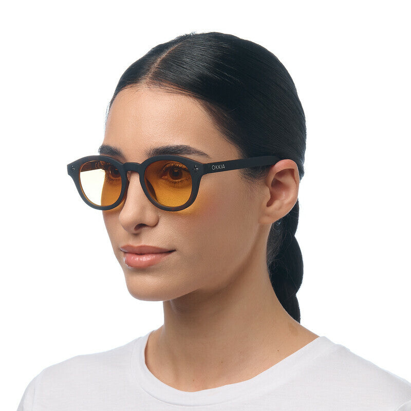 okkia okkia occhiale da sole premontato mod milano soft touch black havana lenti yellow ean 8056211375675