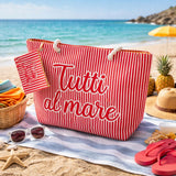 regalo italiano regalo italiano borsa mare con pochette ass 58 x 18 cm h 38 cm tessuto 1 pz ean 8057586212091
