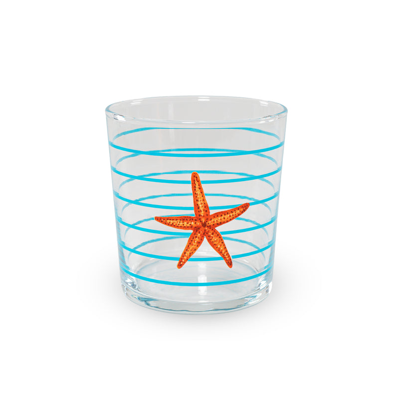 wd lifestyle wd lifestyle set 4 bicchieri in vetro 300 ml decoro mare con righe azzurre ean 8055035685304