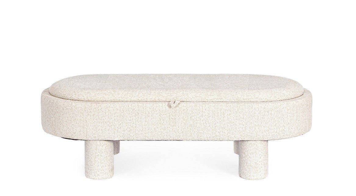 bizzotto bizzotto pouf tanya con vassoio ovale h 33 cm 110 x 50 cm bianco ean 8051836796683