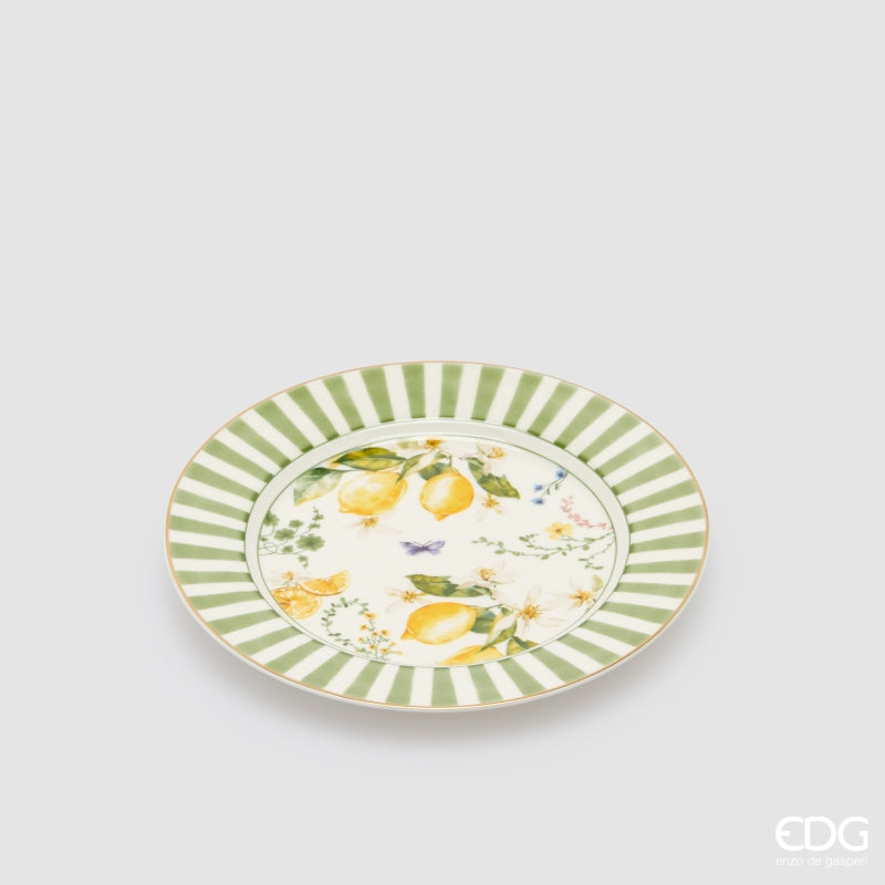 edg enzo de gasperi edg enzo de gasperi set piatti limoni fondi piatti frutta ciotoli 24 pz bianco giallo ean 8059824654625
