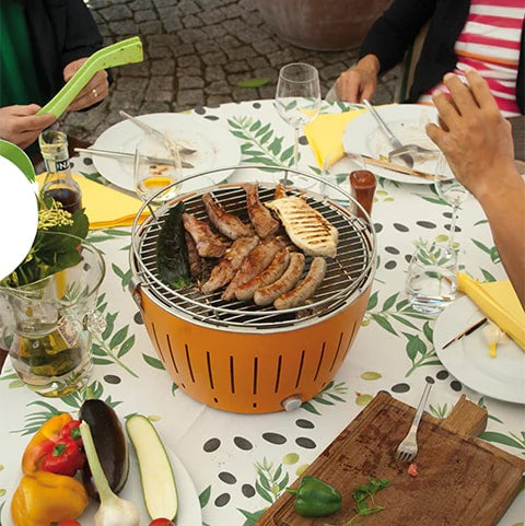 lotusgrill lotusgrill barbecue portatile 35 x 35 x 23 4 cm per interno ed esterno arancione ean 4260023010868