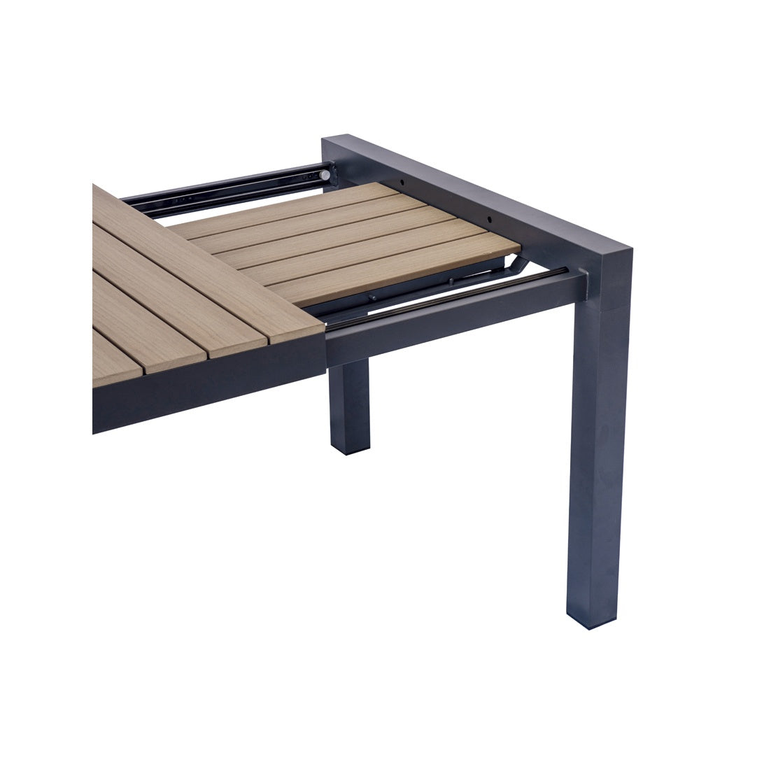 moia greenwood moia greenwood tavolo arenzano allungabile 211 276 x 100 cm in alluminio antracite con piano effetto legno design moderno ean 8013054838026