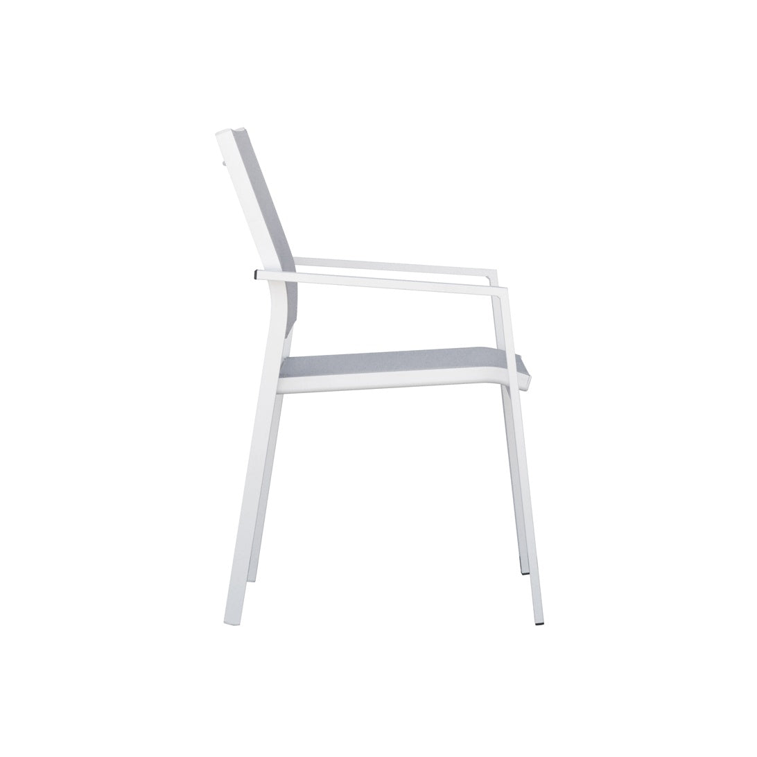 moia greenwood moia greenwood sedia poltrona zara in alluminio bianco e textilene grigio sedia outdoor con braccioli impilabile ean 8013054834929