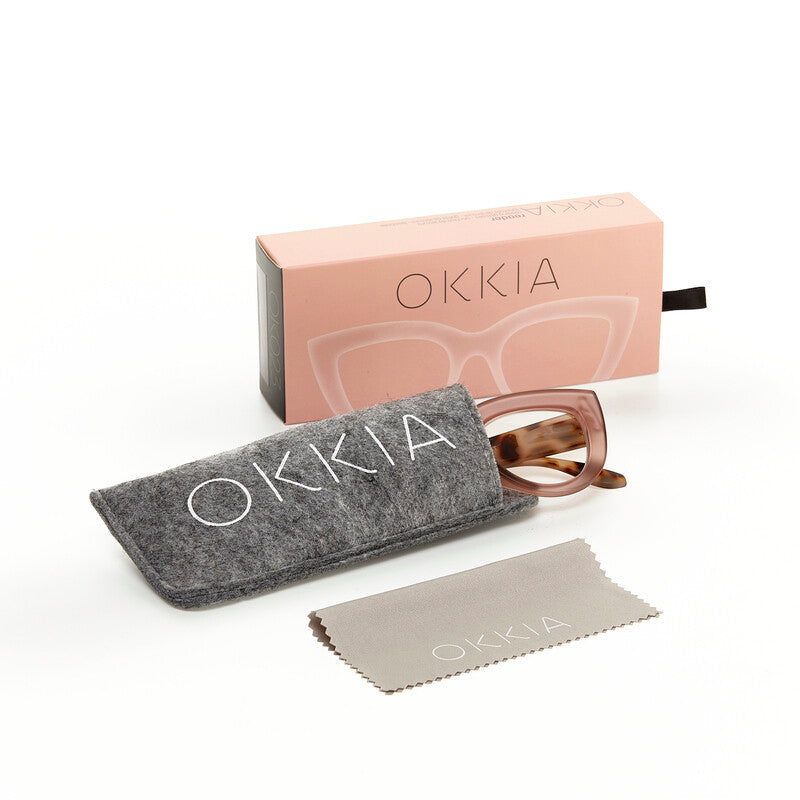 okkia okkia occhiale da lettura mod claudia premontato gatto soft touch pink havana diottrie 1 00 ean 8055773193017