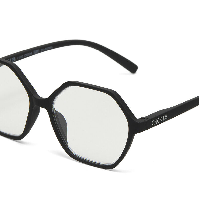 okkia okkia occhiale da lettura mod valencia premontato soft touch spring anti luce blu nero diottrie 200 ean 8056211374173