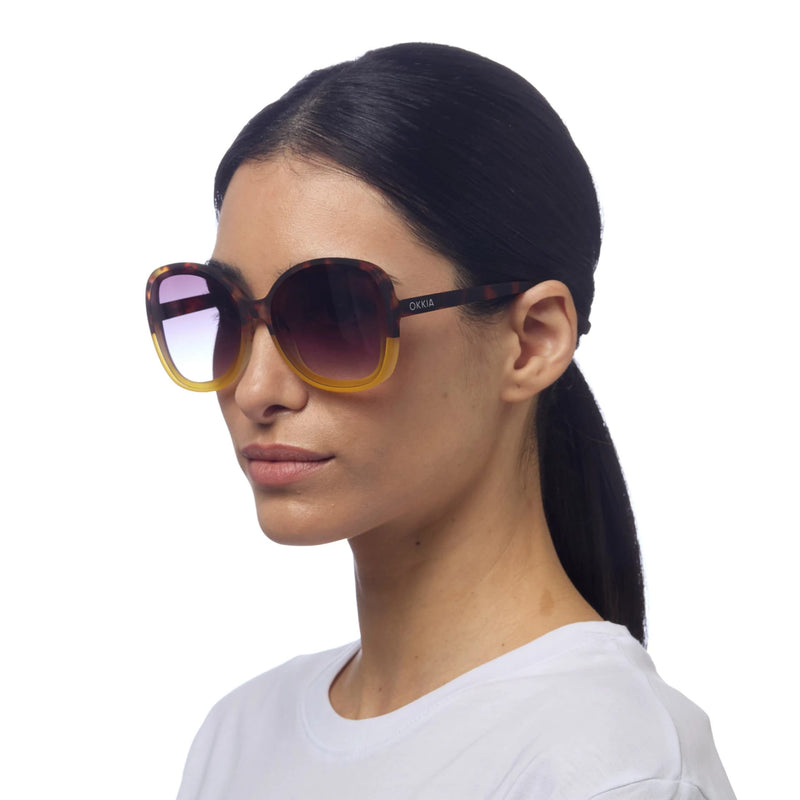 okkia okkia occhiale da sole premontato butterfly mod anna havana yellow ean 8052862288937