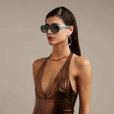 okkia okkia occhiale da sole premontato esagonale mod andrea green ean 8055773198104