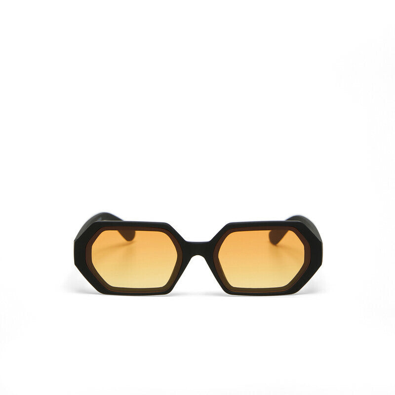 okkia okkia occhiale da sole premontato esagonale mod andrea soft touch black lenti yellow ean 8056211375620