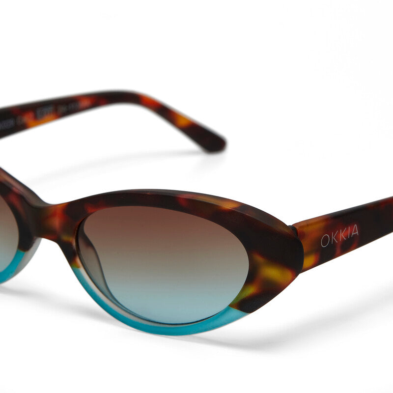 okkia okkia occhiale da sole premontato mod lina cat eye soft touch havana blue lenti brown ean 8058093548413