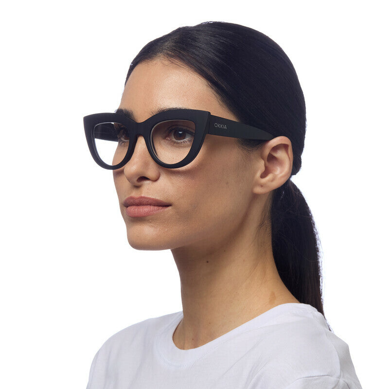 okkia okkia occhiale da lettura mod claudia premontato gatto soft touch spring nero diottrie 200 ean 8055773192935