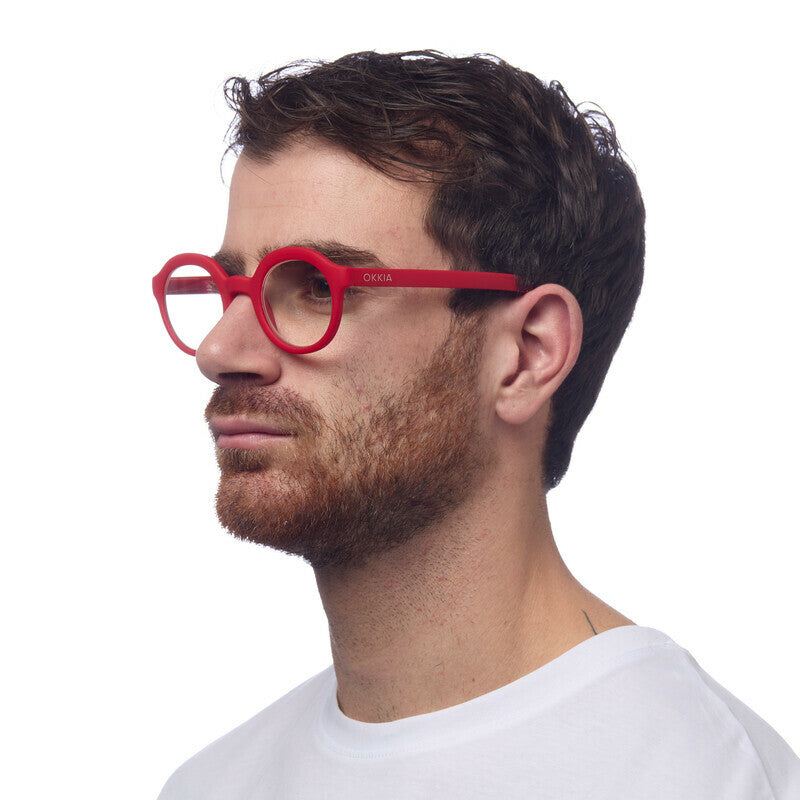 okkia okkia occhiale da lettura mod lauro premontato soft touch red diottrie 2 50 ean 8056211371066