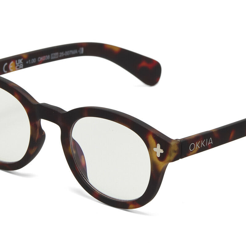 okkia okkia occhiale da lettura mod nashville premontato soft touch spring anti luce blu havana diottrie 2 50 ean 8056211375019