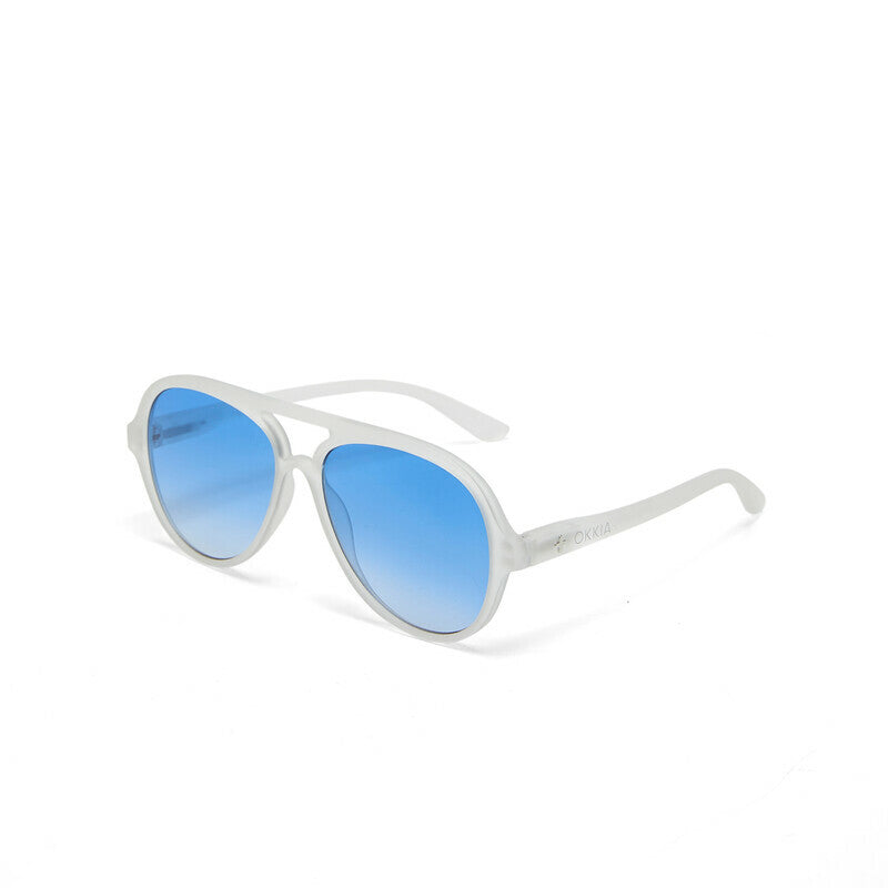 okkia okkia occhiale da sole premontato a forma di goccia mod alessio translucent clear lenti dark blue ean 8056211375408