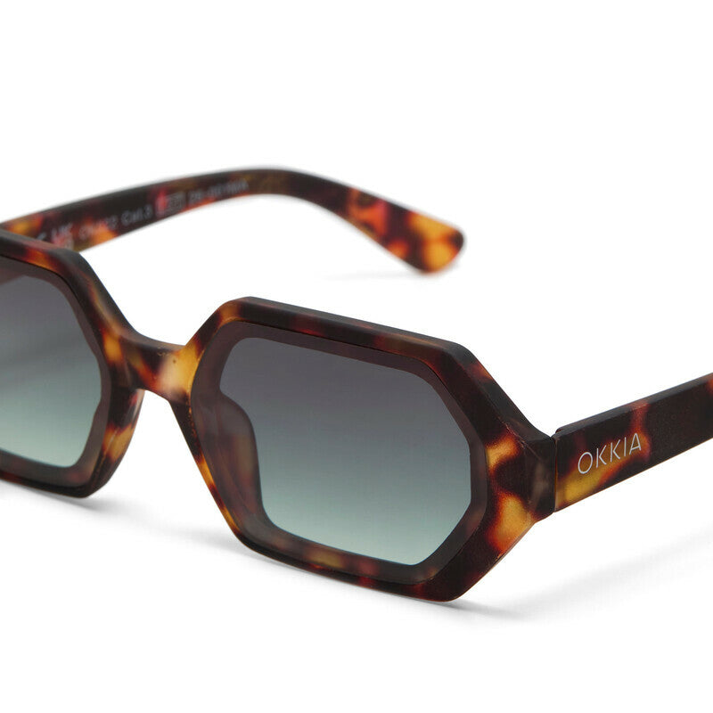 okkia okkia occhiale da sole premontato esagonale mod andrea soft touch havana lenti verde ean 8056211375583