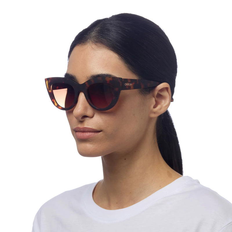 okkia okkia occhiale da sole premontato gatto big frame mod claudia classic havana ean 8056211371448