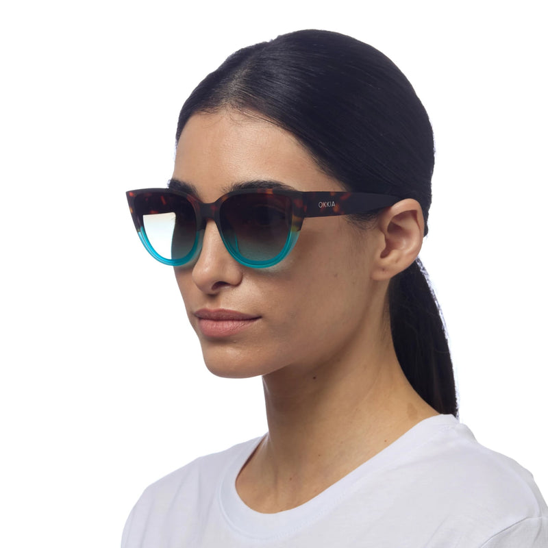 okkia okkia occhiale da sole premontato gatto lite mod silvia havana blue ean 8052862288951
