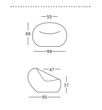plust plust poltrona boom indoor outdoor colore pietra